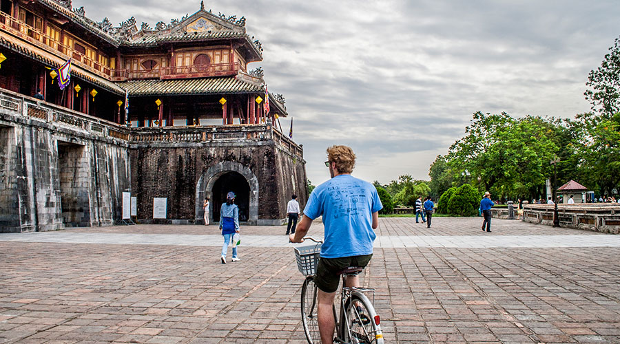 fietsen in Hue Vietnam