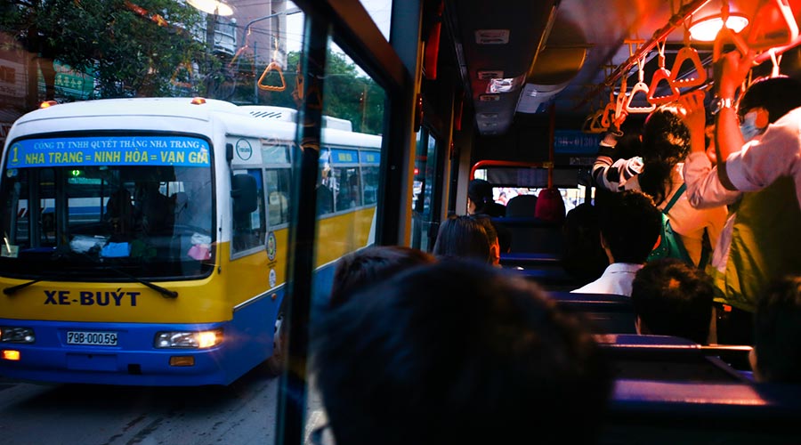 lokale bus in Vietnam