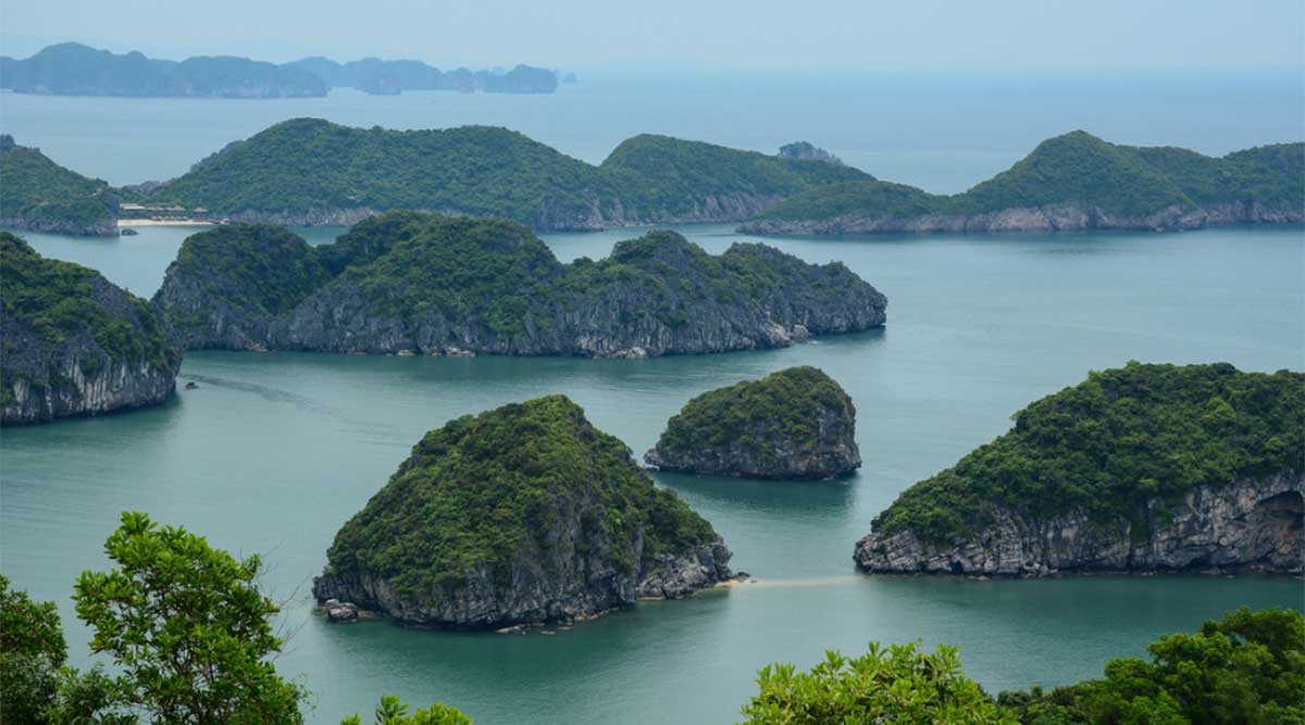 Cat Ba viewpoint over Halong Bay