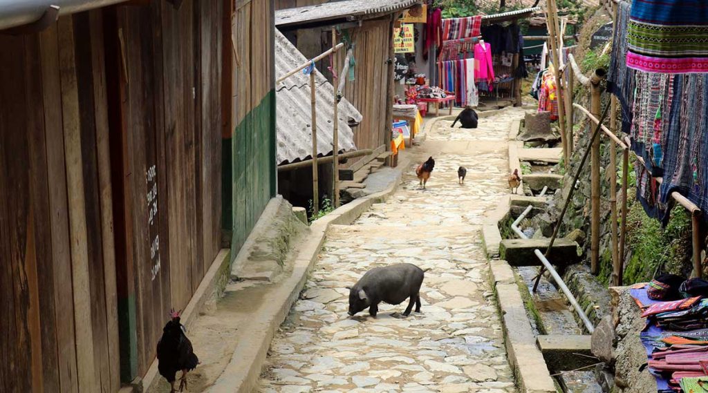 straat van Cat Cat village in Sapa