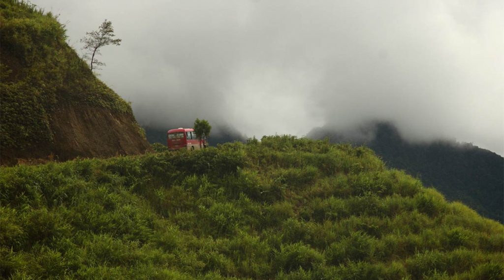 weg over de Tram Ton Pass bij Sapa