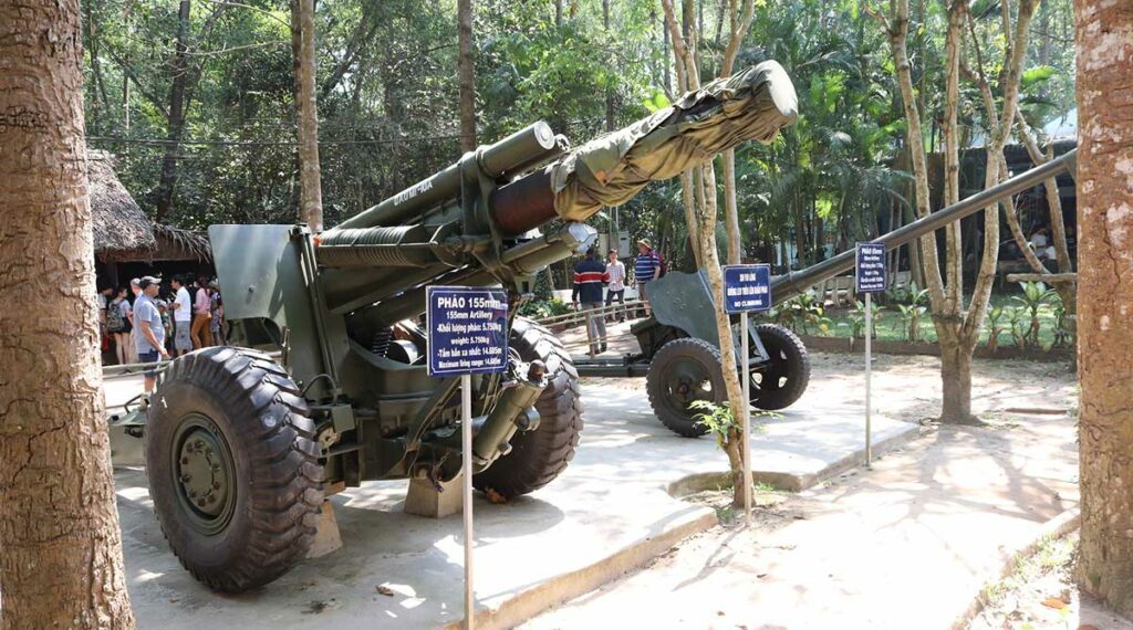 kanonnen bij de Cu Chi Tunnels