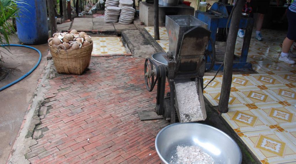 kokosnoot snoepjesfabriek in Ben Tre