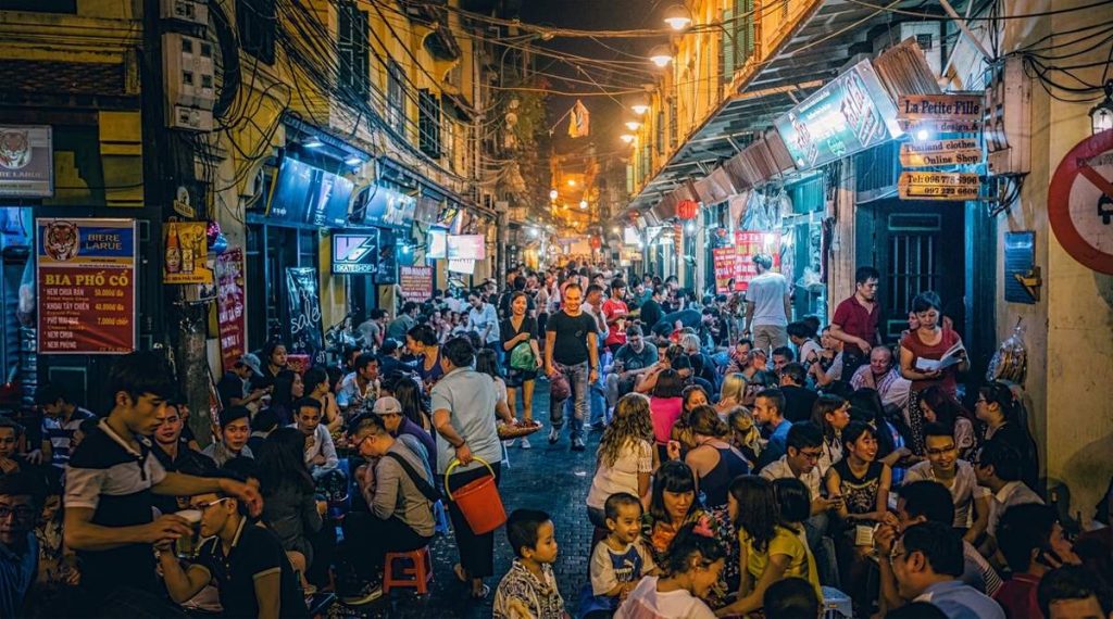 Bia Hoi straat in Hanoi