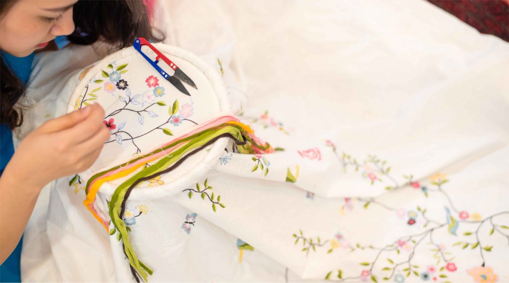 hand geborduurde spullen Vietnam