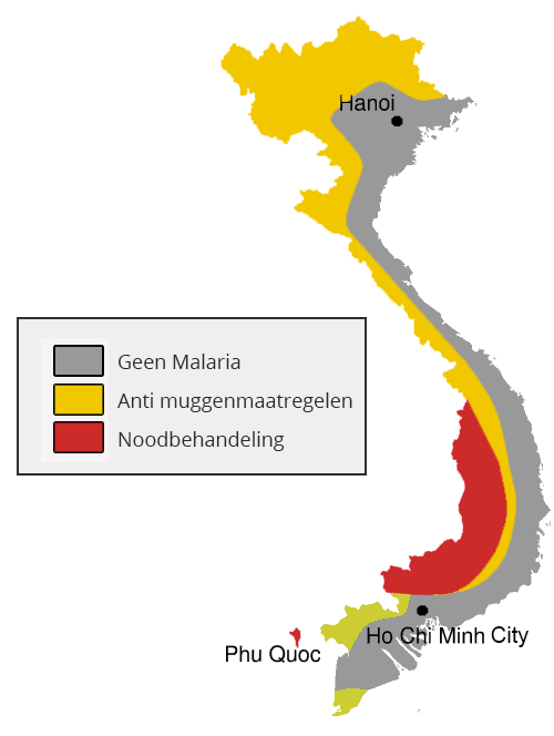 Malaria kaart Vietnam