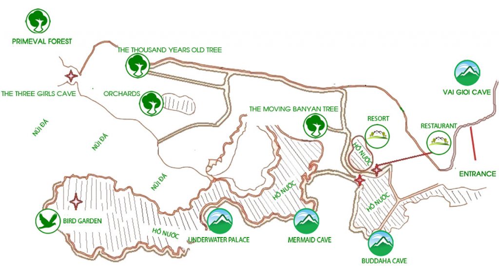 Kaart van Thung Nham Bird Garden