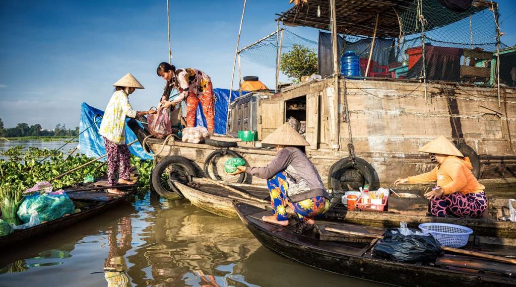 Long Xuyen drijvende markt
