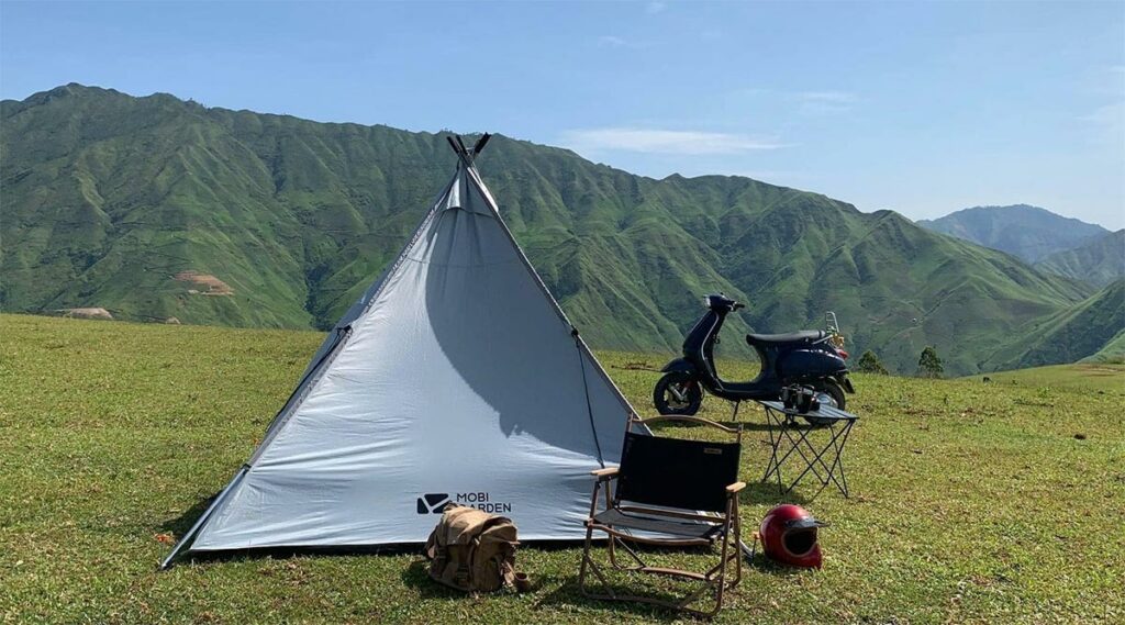 kamperen op Ta Xua berg in Vietnam