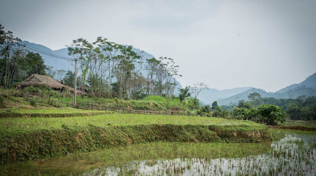 etnisch dorp in Pu Mat Nationaal Park