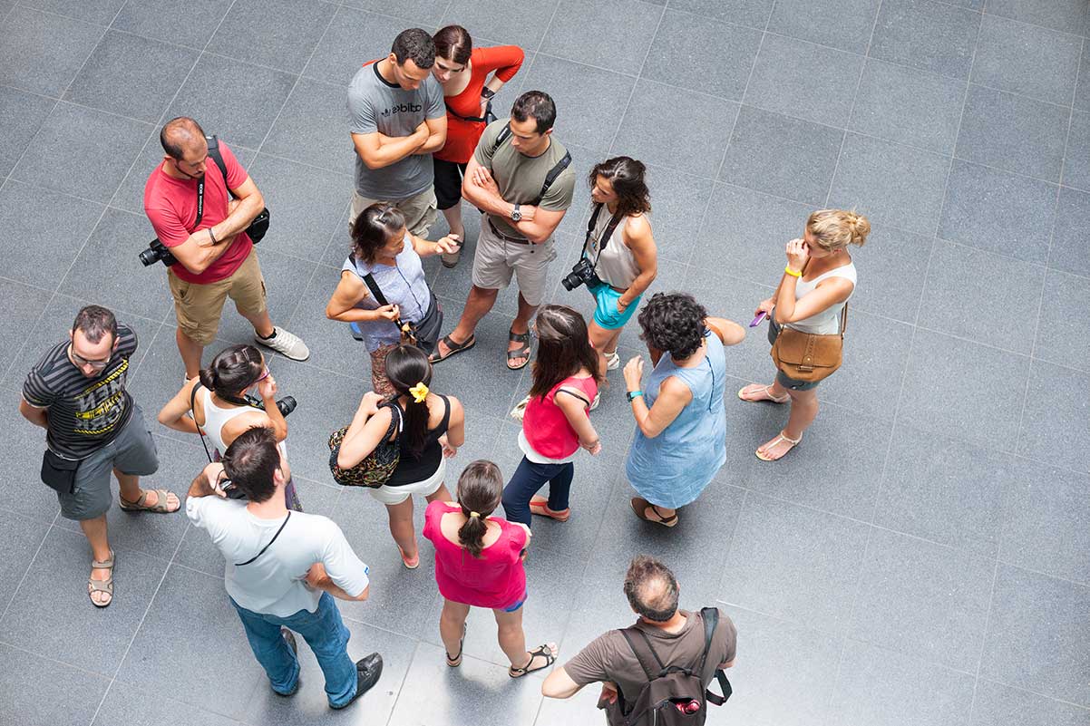 Groep toeristen in Vietnam